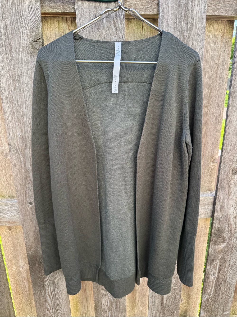 Lightweight Open-Front Cardigan Sweater - Olive Green